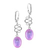 Leightworks Crystal Swirl Dangle Earrings Polished Pink